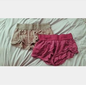 Olive green& Maroon shorts